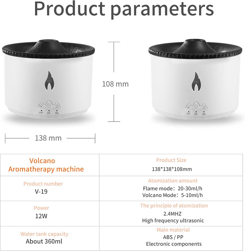 Transform Your Space with the Aroma Essential Oil Diffuser - 360ml Volcano & Flame Modes with Gift-Ready Essential Oils