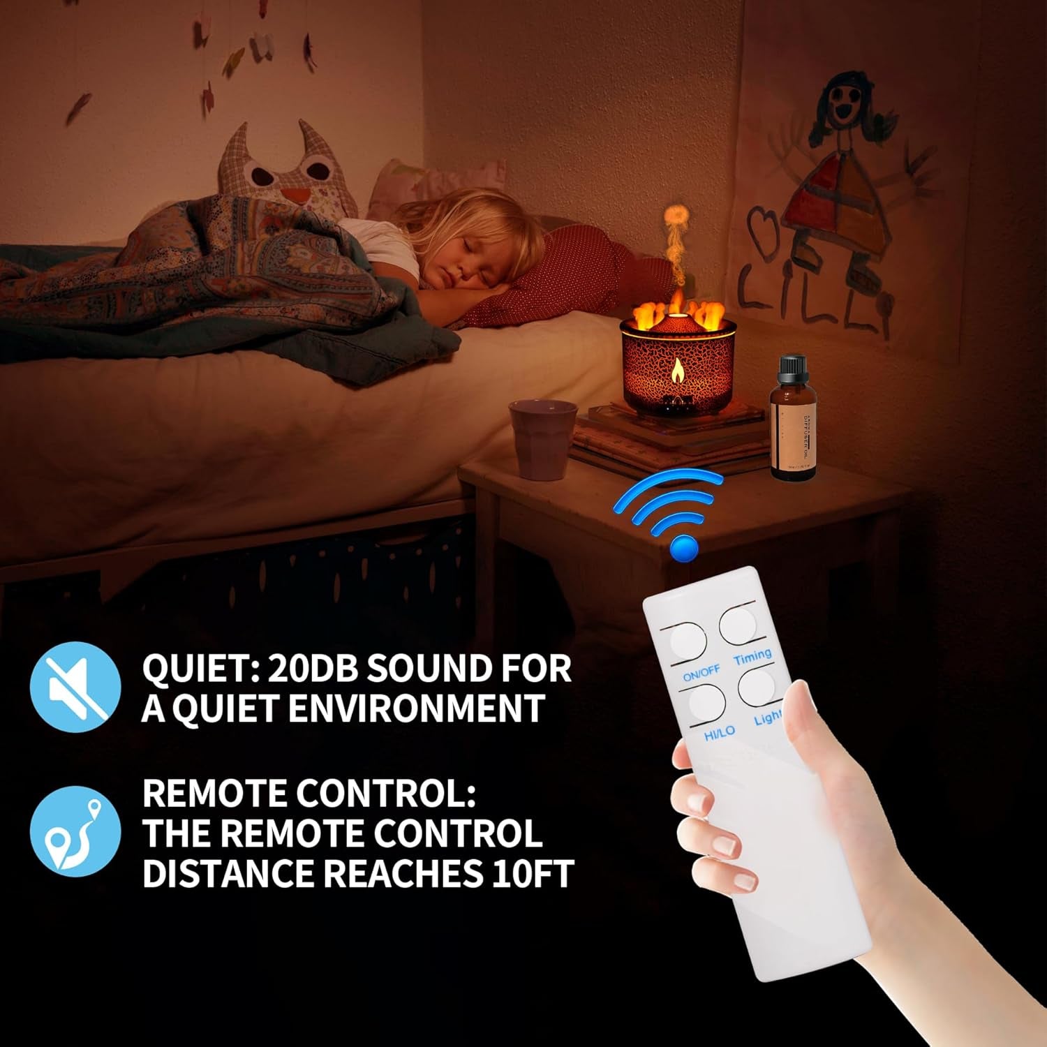 Transform Your Space with the Aroma Essential Oil Diffuser - 360ml Volcano & Flame Modes with Gift-Ready Essential Oils